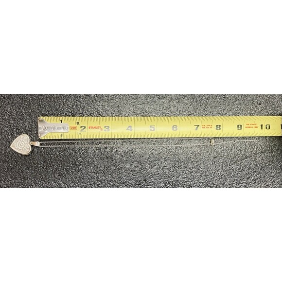 Baroni 925 Sterling Silver Heart Locket Necklace Floral 7.82g 16" Chain - Picture 9 of 12